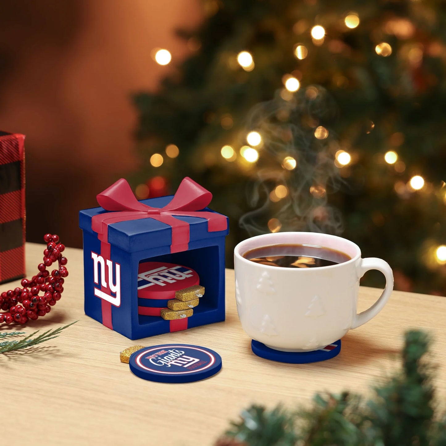 🎁BUY 3 GET 3 FREE🔥Football Team Holiday 5 Pack Coaster Set🏈