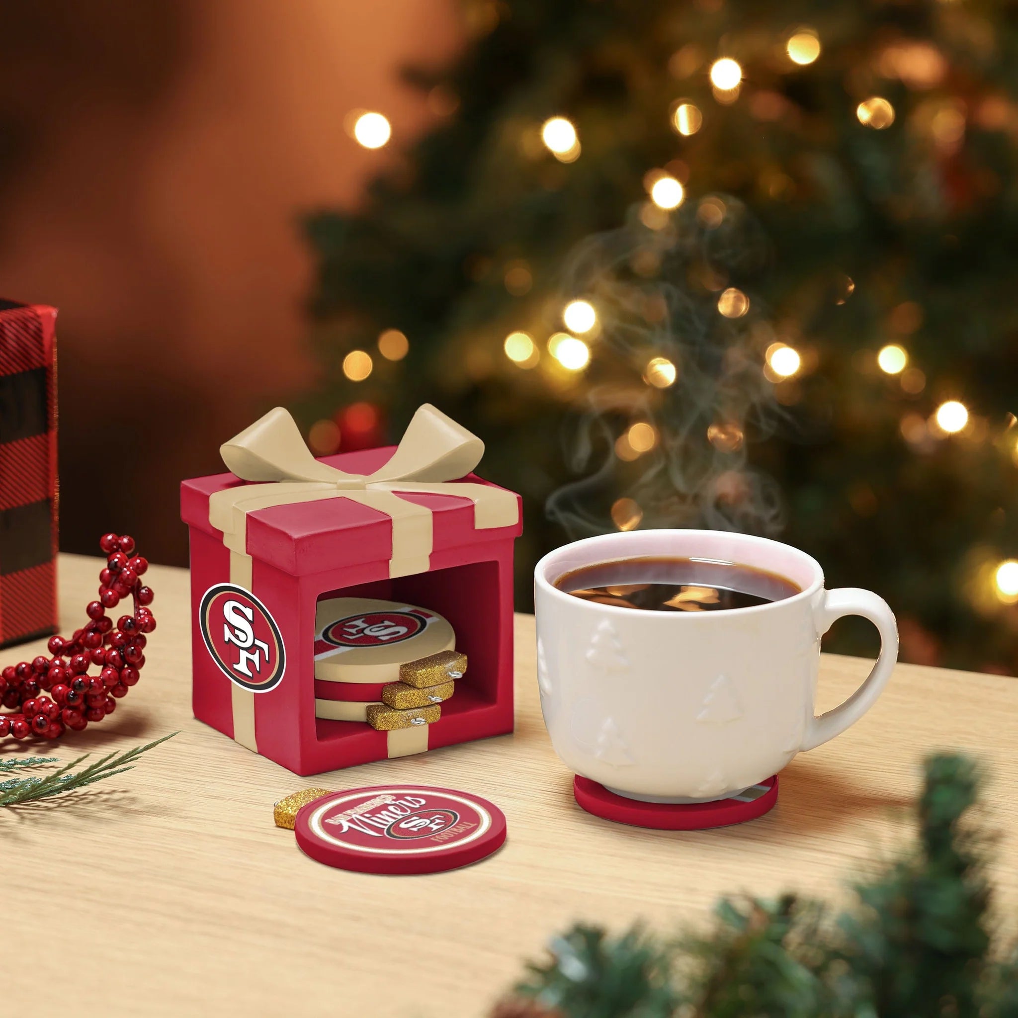 🎁BUY 3 GET 3 FREE🔥Football Team Holiday 5 Pack Coaster Set🏈