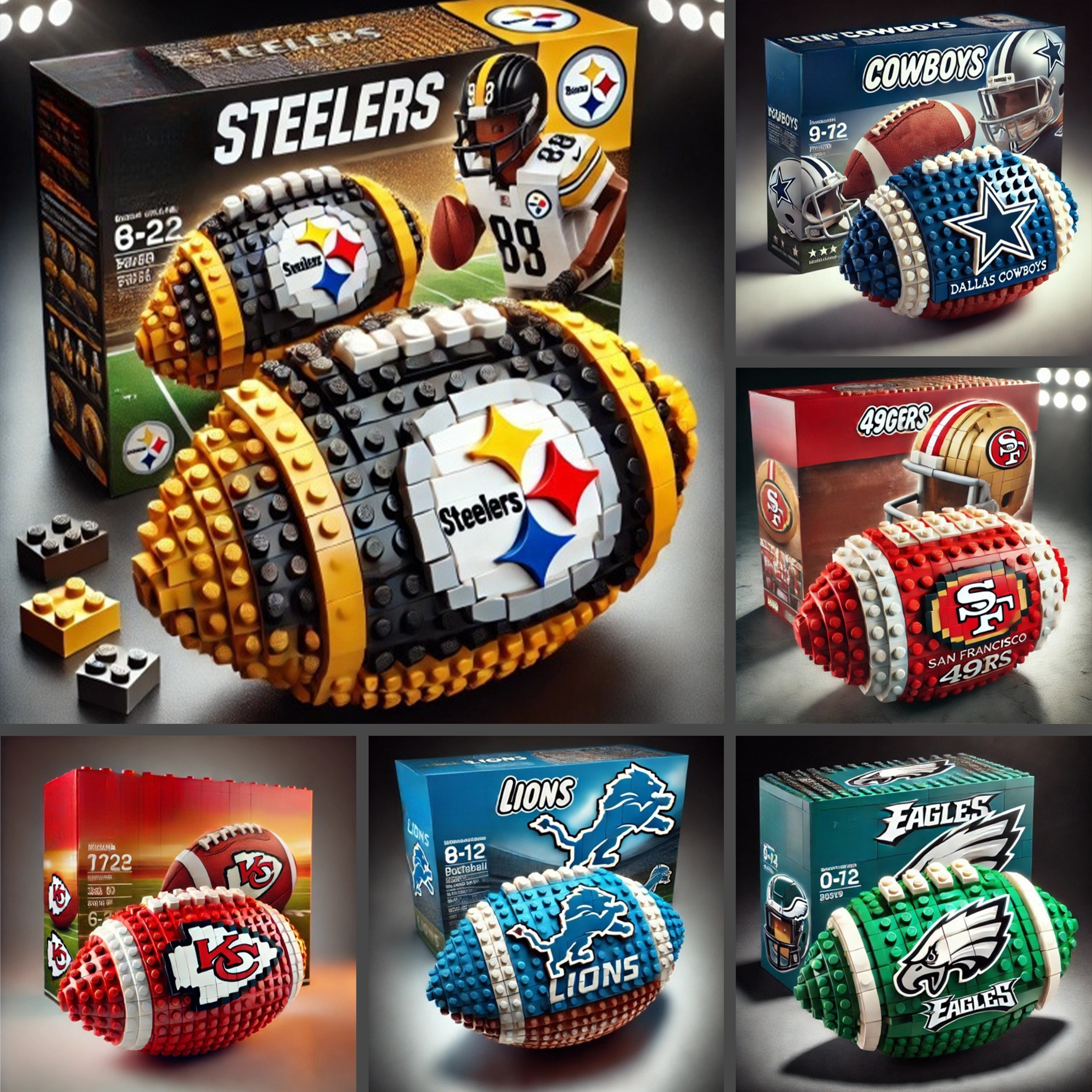 NFL Team Building Block Football Set DDT CTND