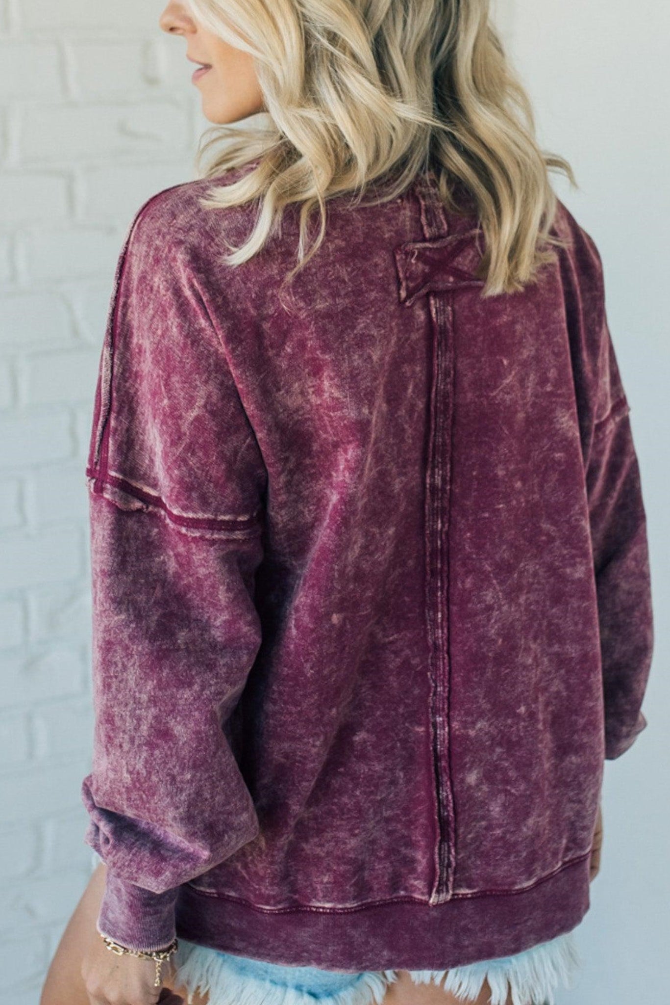 ✨Women's Terry Acid Wash Pullover (Buy 2 Free Shipping)