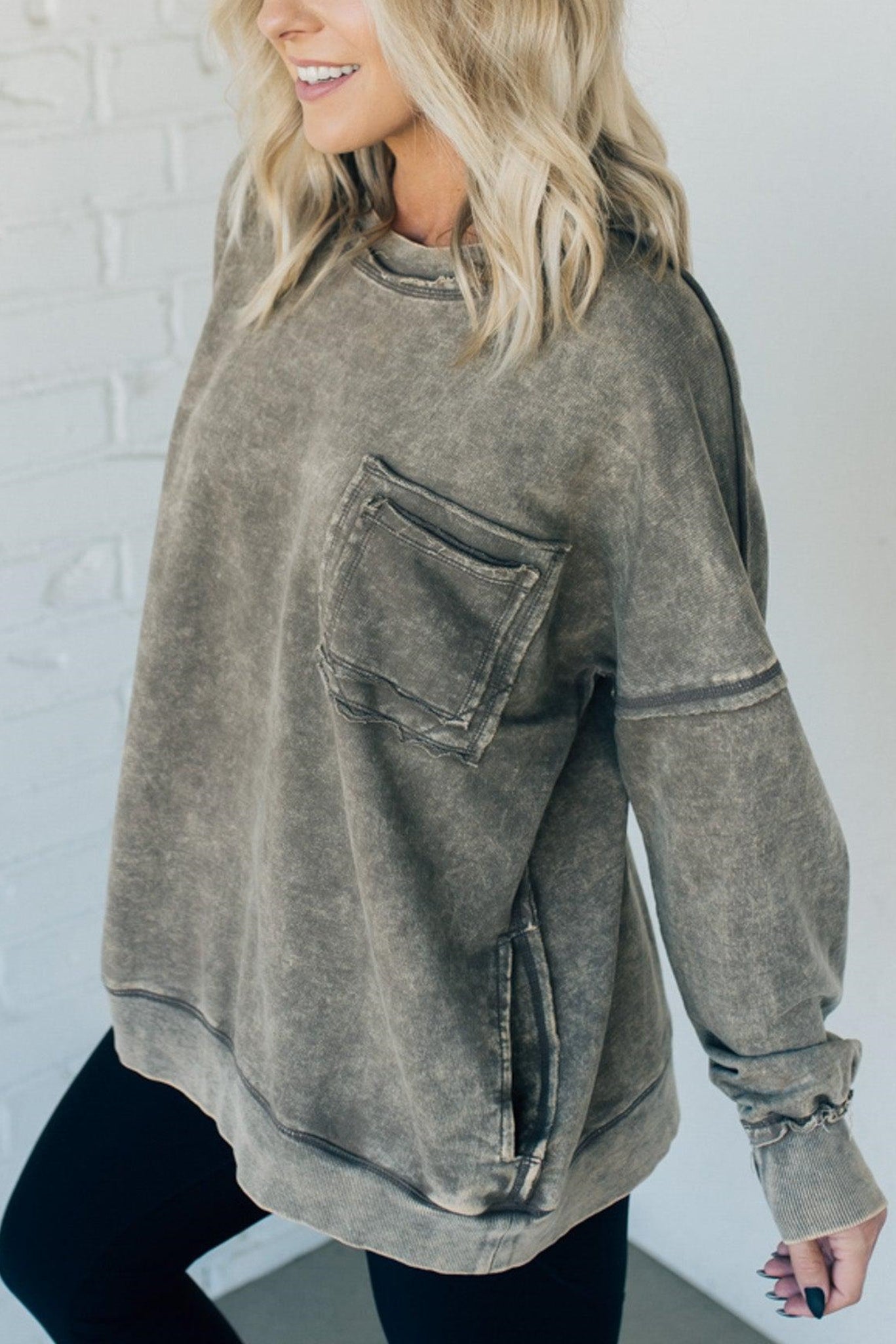 ✨Women's Terry Acid Wash Pullover (Buy 2 Free Shipping)