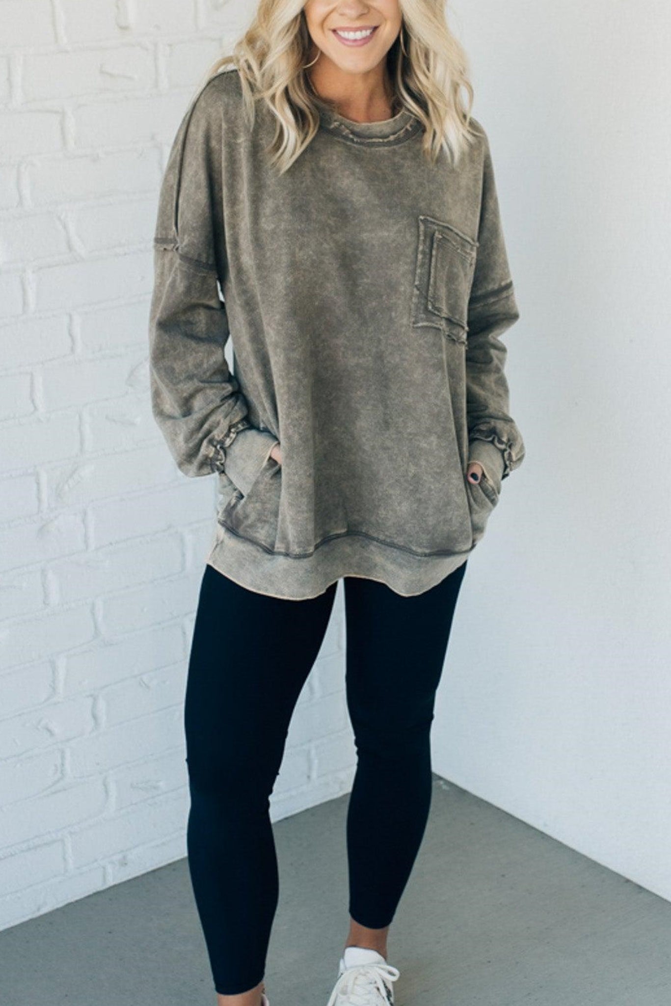 ✨Women's Terry Acid Wash Pullover (Buy 2 Free Shipping)