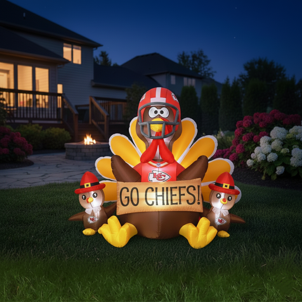 🎁BUY 2 GET 2 FREE🔥 NFL Team Inflatable Thanksgiving Turkey Decoration🦃
