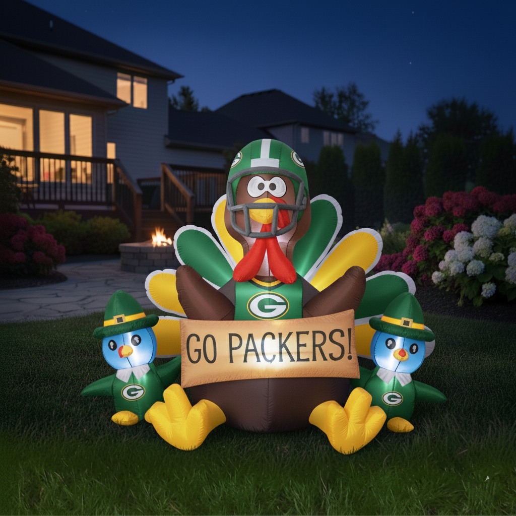 🎁BUY 2 GET 2 FREE🔥 NFL Team Inflatable Thanksgiving Turkey Decoration🦃