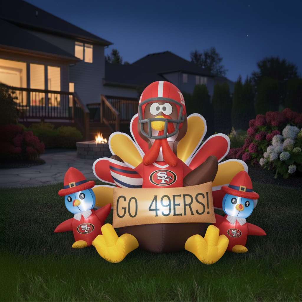 🎁BUY 2 GET 2 FREE🔥 NFL Team Inflatable Thanksgiving Turkey Decoration🦃