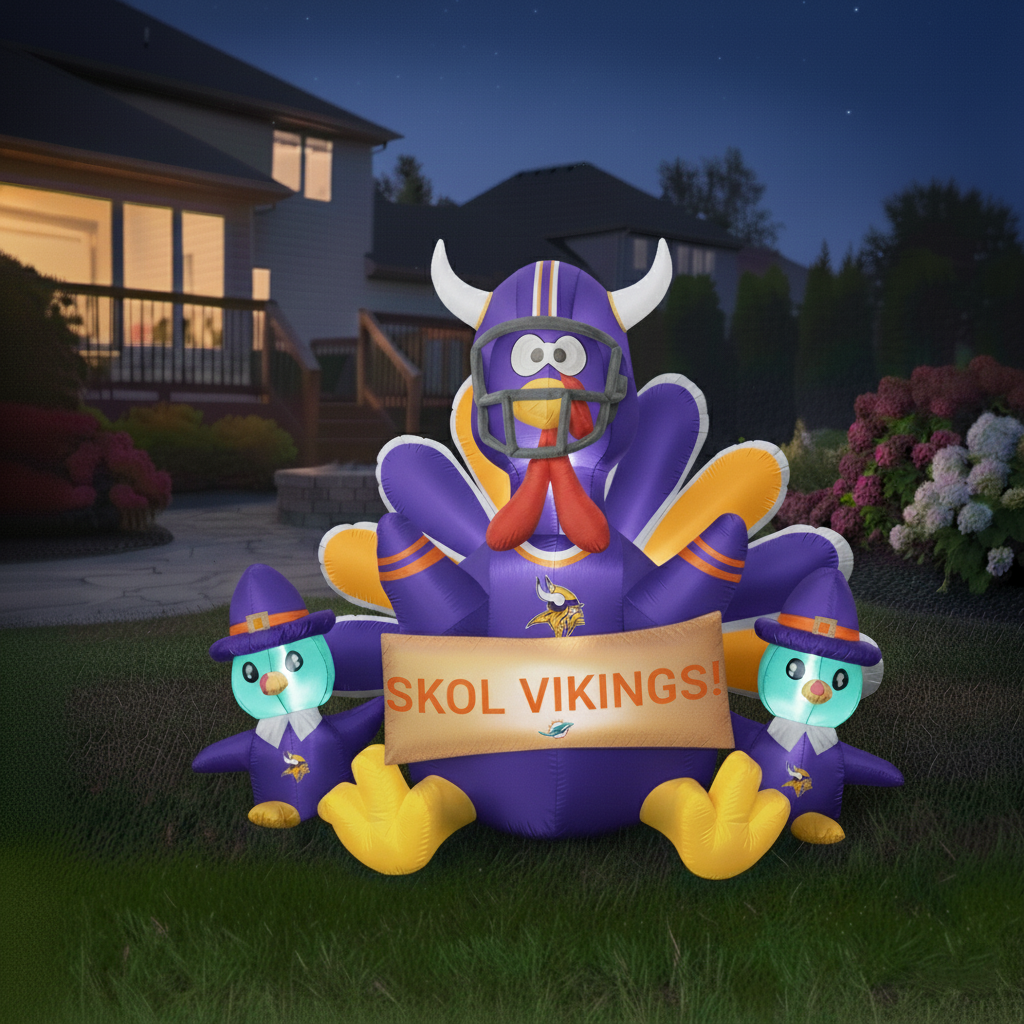 🎁BUY 2 GET 2 FREE🔥 NFL Team Inflatable Thanksgiving Turkey Decoration🦃