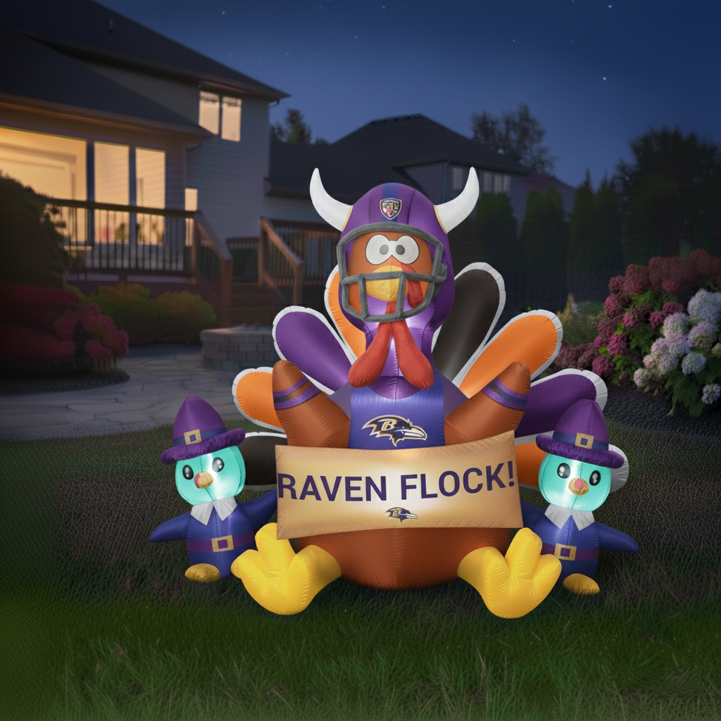 🎁BUY 2 GET 2 FREE🔥 NFL Team Inflatable Thanksgiving Turkey Decoration🦃