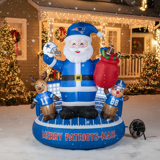 Football Team Inflatable Santa and Reindeer  Christmas Decoration