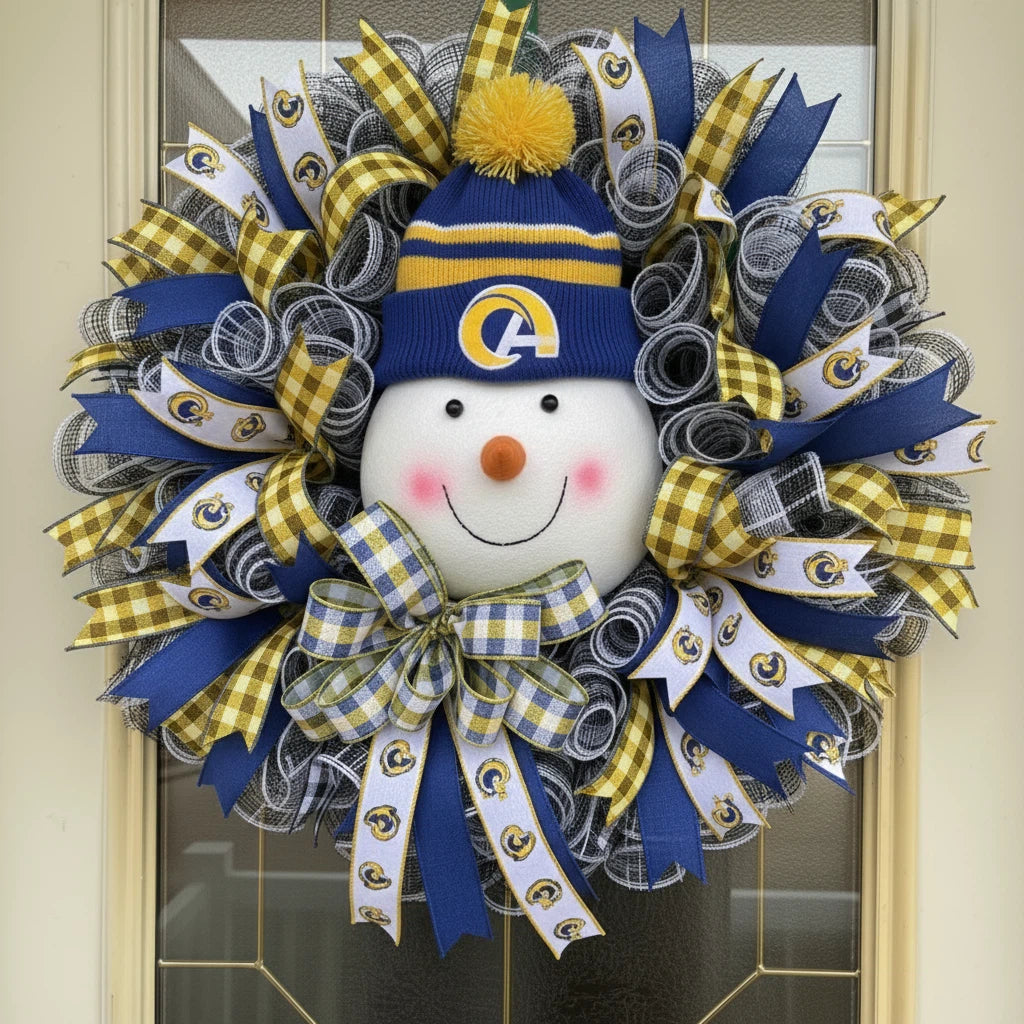 Christmas Snowman football Team Wreath