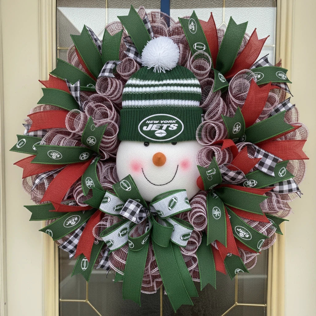 Christmas Snowman football Team Wreath