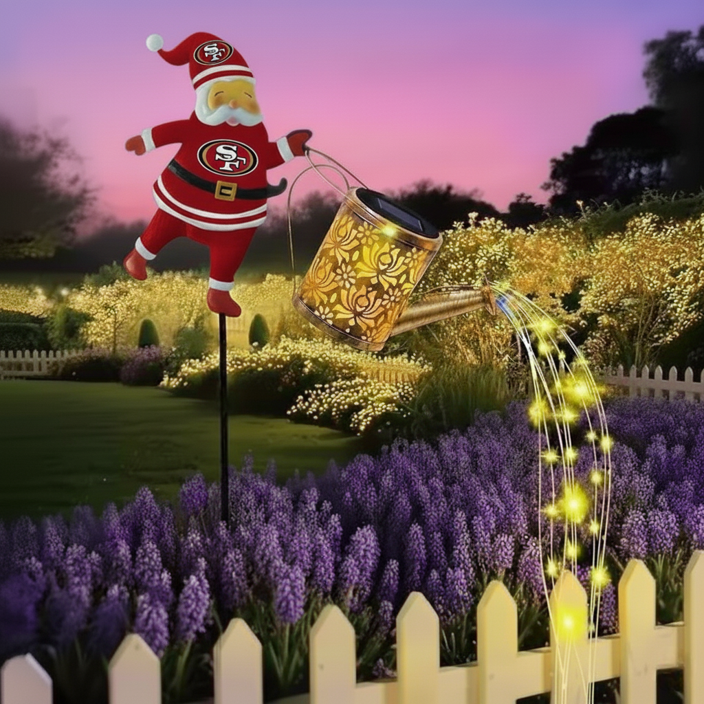 🎁BUY 2 GET 2 FREE🔥NFL Santa Garden Decor with Solar Watering Can Light