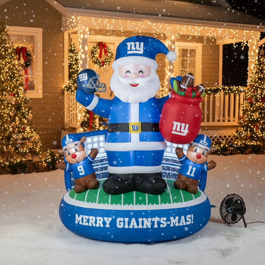 Football Team Inflatable Santa and Reindeer  Christmas Decoration