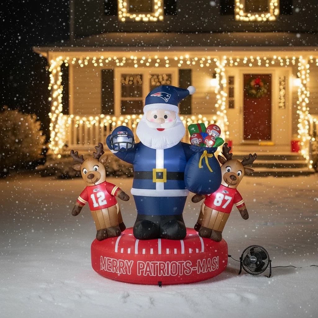 Football Team Inflatable Santa and Reindeer  Christmas Decoration