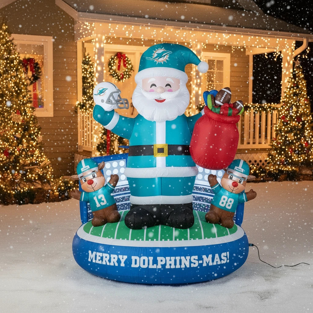 Football Team Inflatable Santa and Reindeer  Christmas Decoration