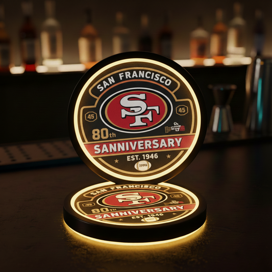 San Francisco 49ers 80th Anniversary LED Light-Up Coaster