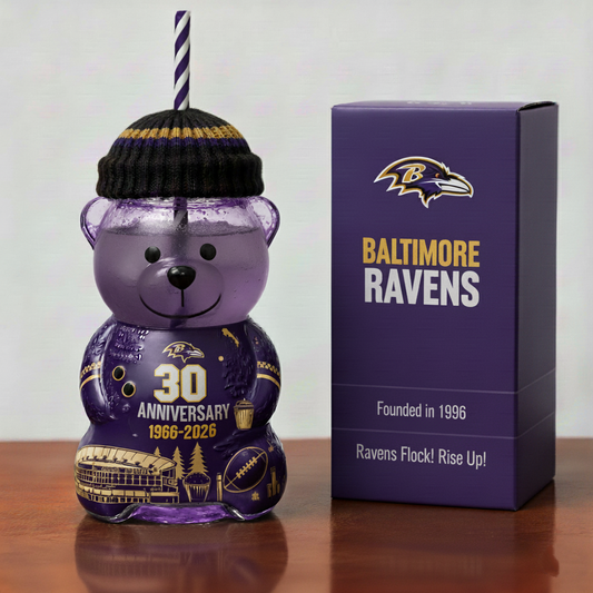 Baltimore Ravens 30th Anniversary Collectible Bear Tumbler