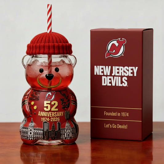 New Jersey Devils 52nd Anniversary Collectible Bear Tumbler (1974–2026)