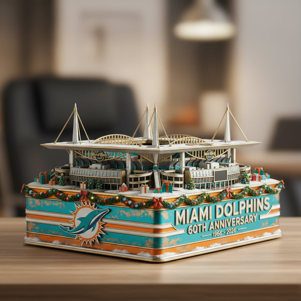 Miami Dolphins 60th Anniversary Hard Rock Stadium Collectible Model