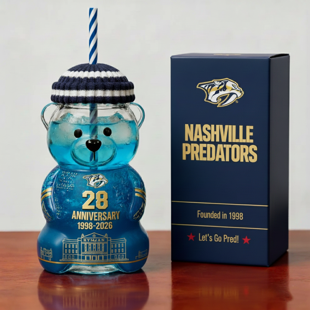 Nashville Predators 28th Anniversary Collectible Bear Tumbler (1998–2026)