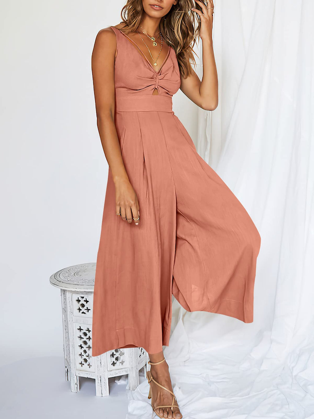 V Neck Cutout High-Waist Rompers (Buy 2 free shipping)