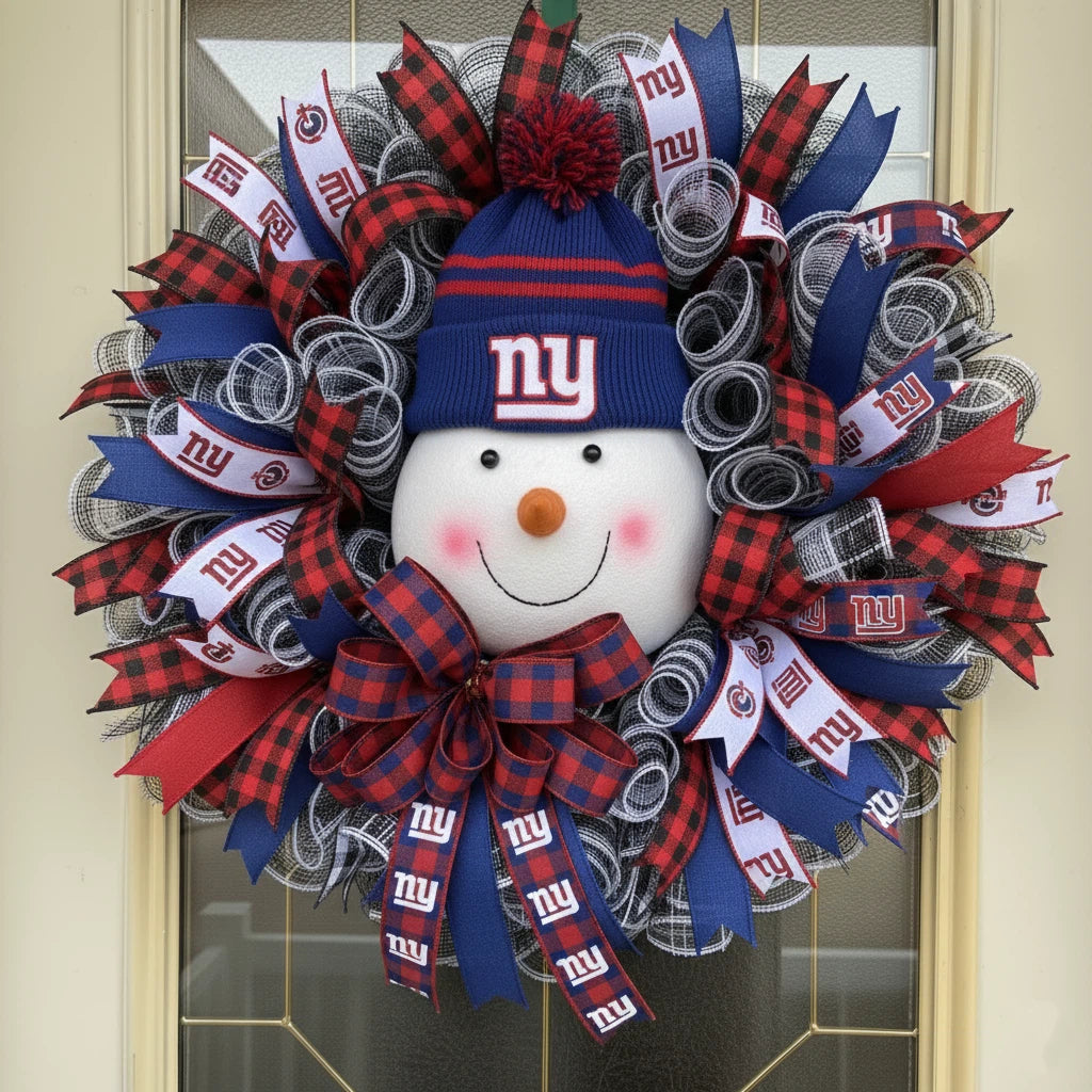 Christmas Snowman football Team Wreath