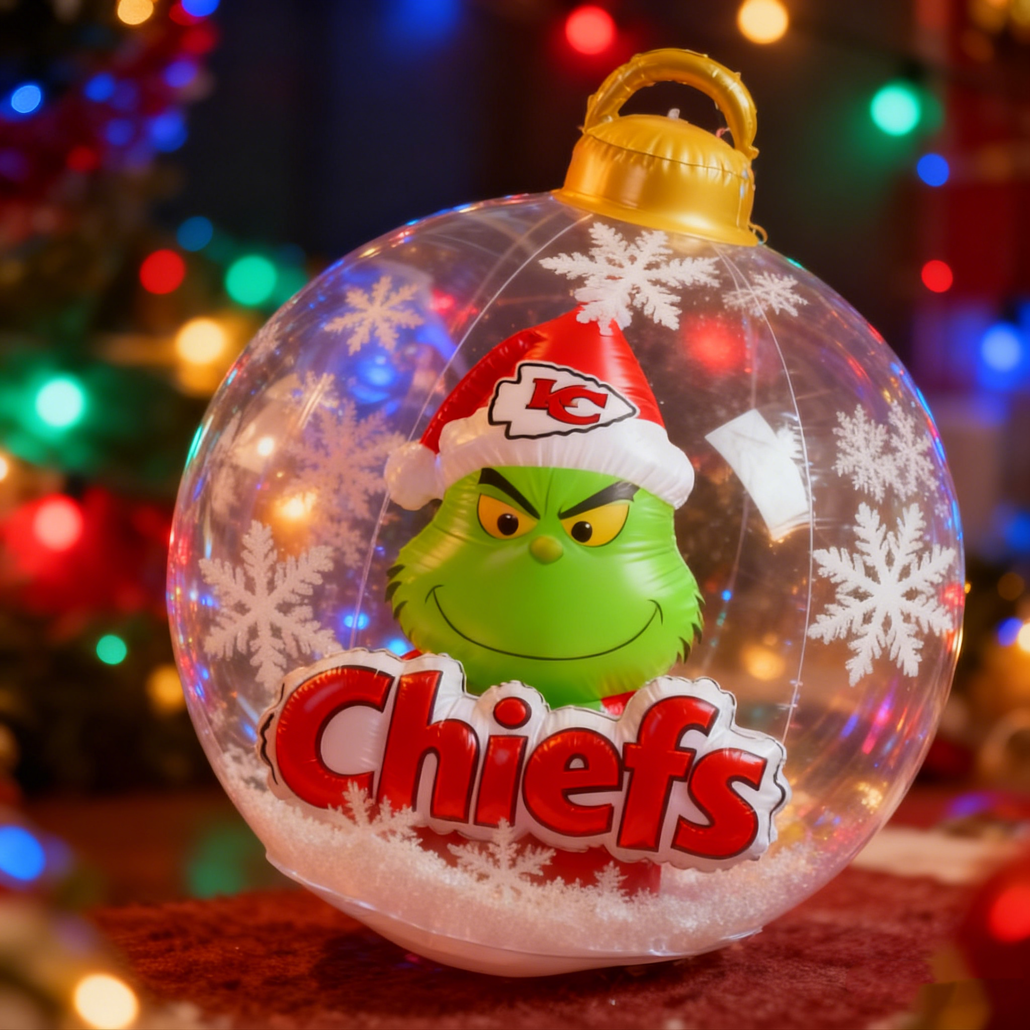Grinchy Christmas Inflatable Ball Ornament – A Whimsical Holiday Statement Piece