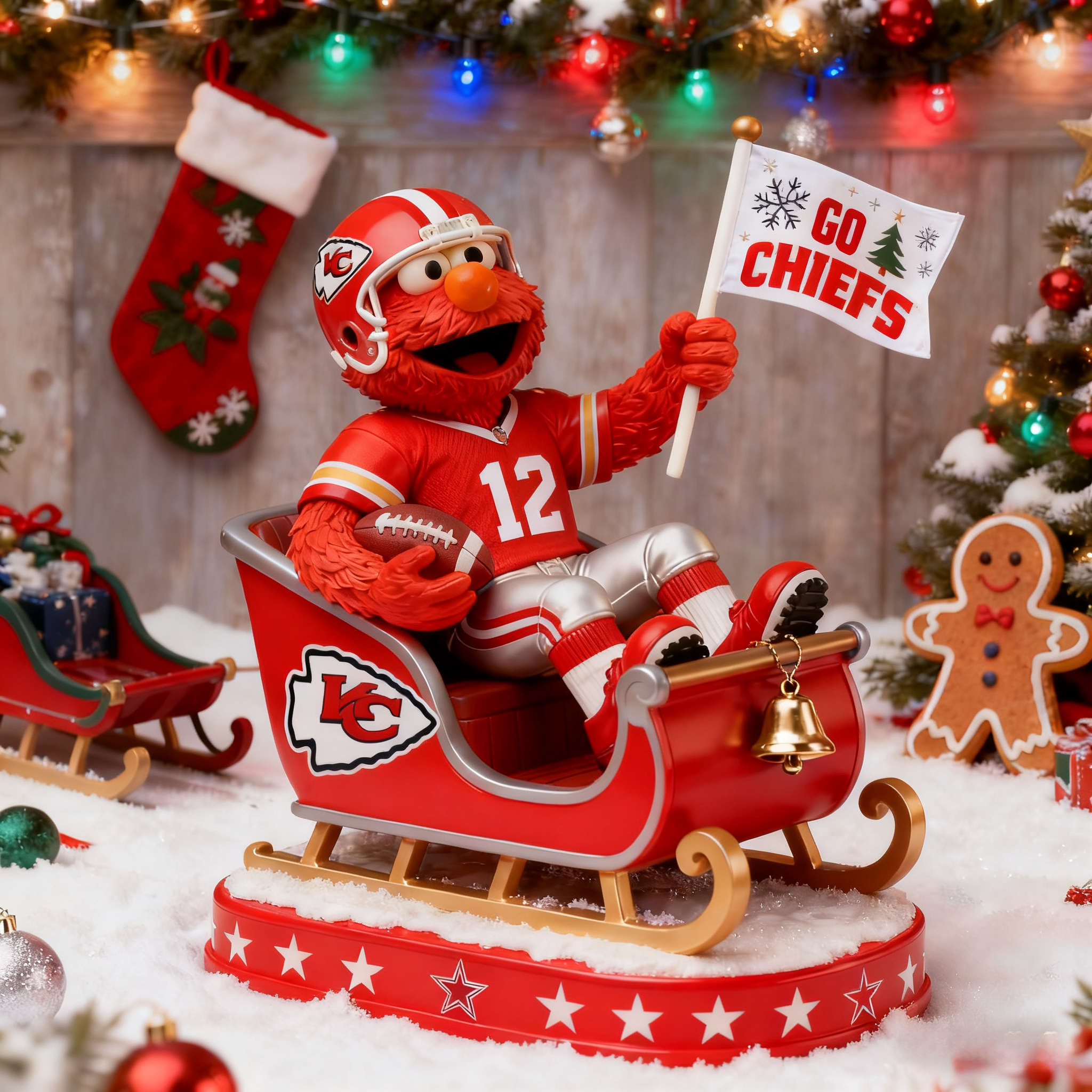 Sesame Street Elmo Holiday Sleigh Collectible Statues