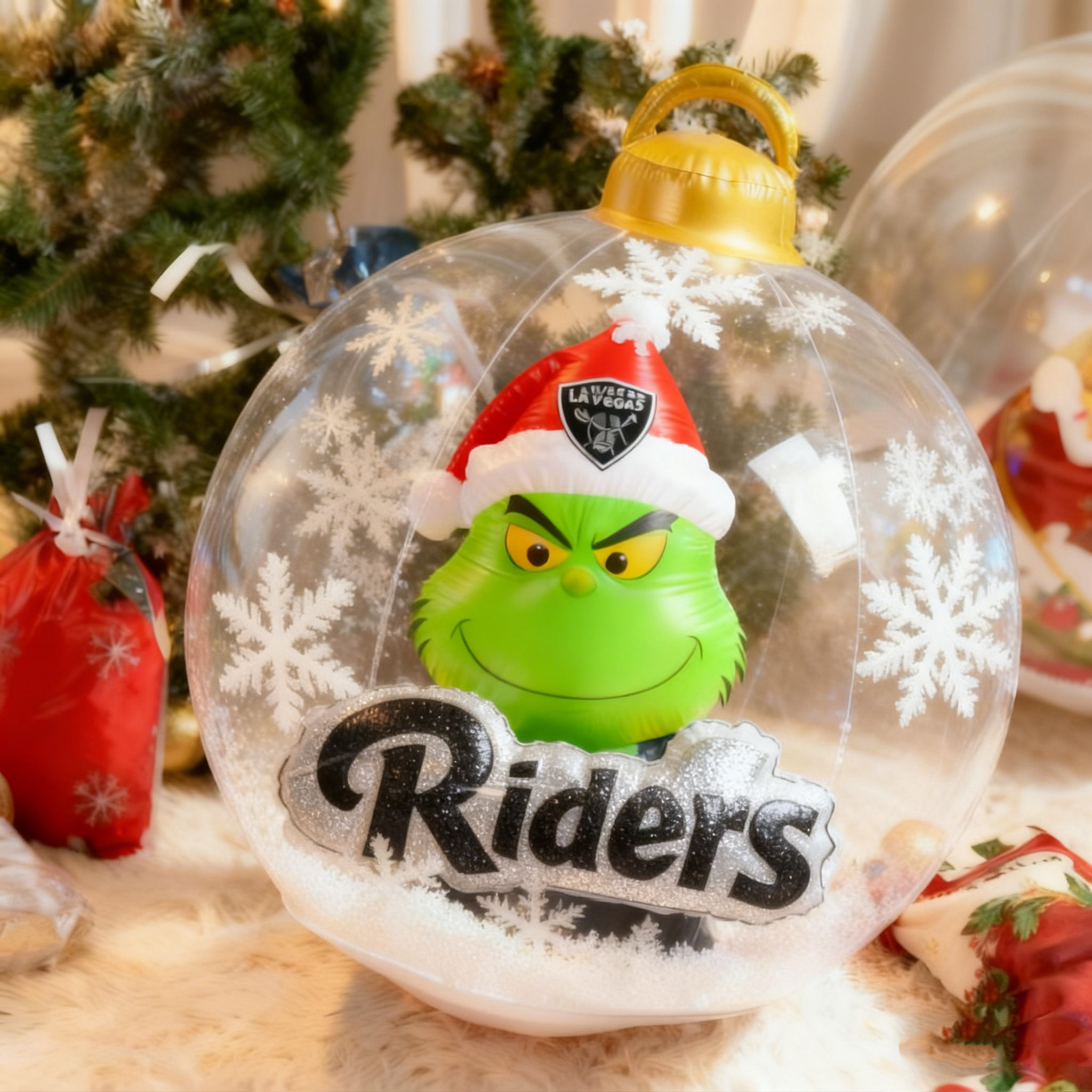 Grinchy Christmas Inflatable Ball Ornament – A Whimsical Holiday Statement Piece