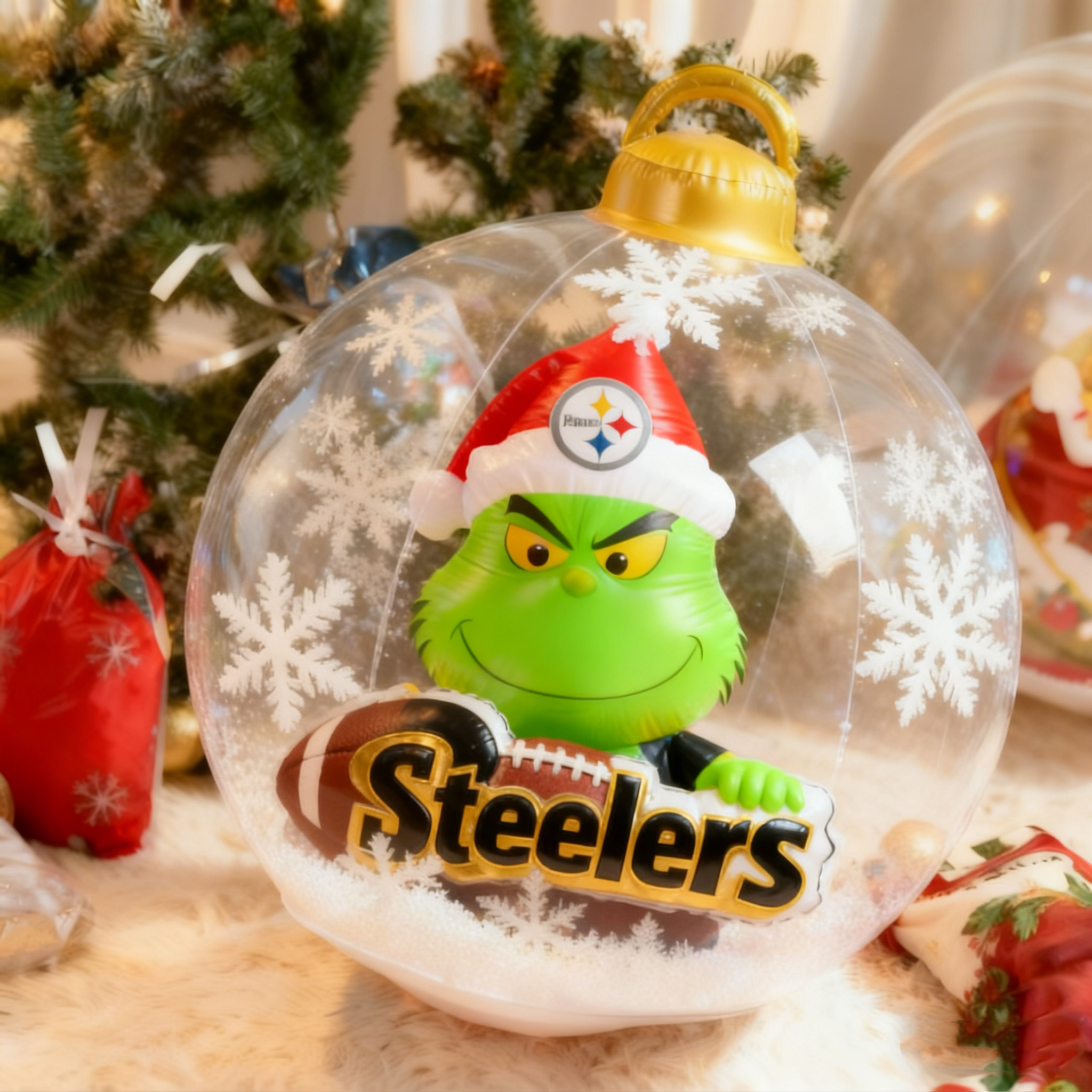 Grinchy Christmas Inflatable Ball Ornament – A Whimsical Holiday Statement Piece