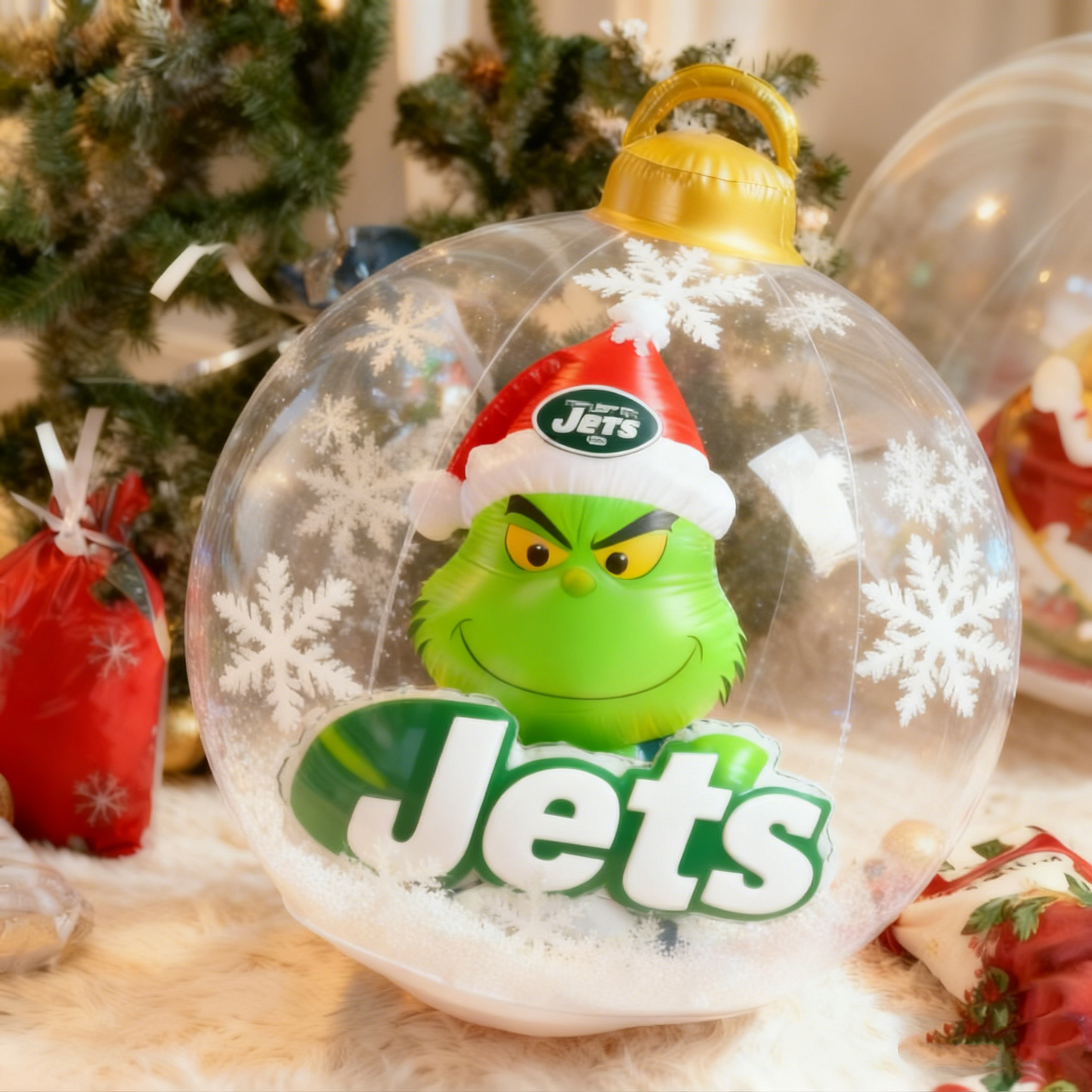 Grinchy Christmas Inflatable Ball Ornament – A Whimsical Holiday Statement Piece