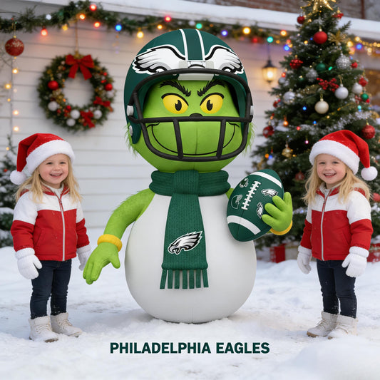 Philadelphia Eagles Inflatable Snowman Figurine